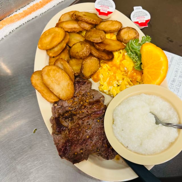Two Eggs with Top Sirloin Steak.