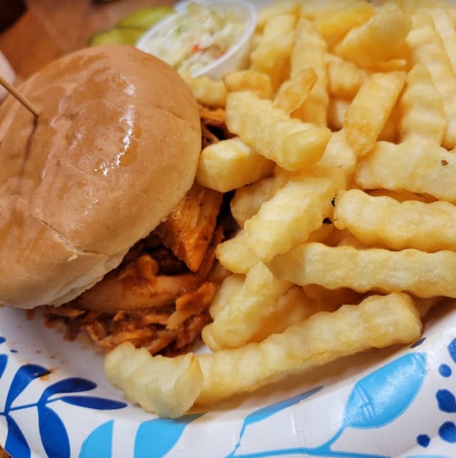 Pulled Chicken Sandwich.