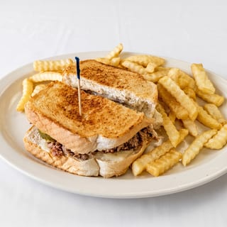 Pork BBQ Griddle Melt Sandwich Combo
