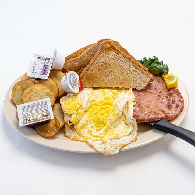 Two Eggs with Virginia Ham.