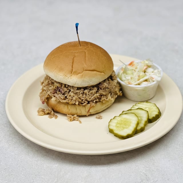 BBQ Pork Sandwich.