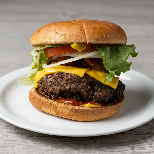 Grilled Famous PG Hamburger.