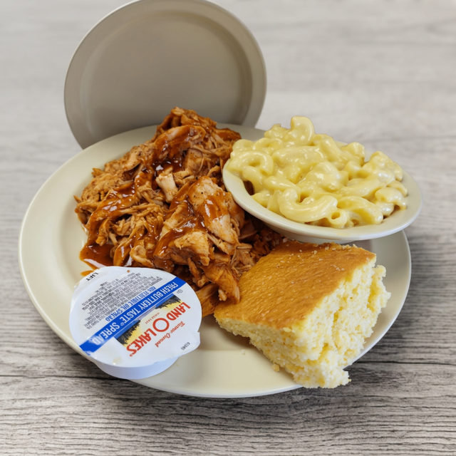 Pulled BBQ Chicken Platter.