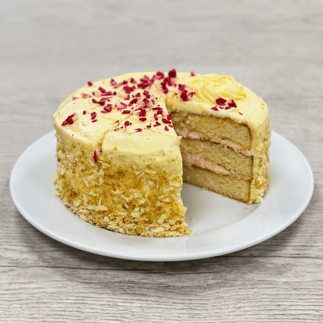 Raspberry Cream Cheese Cake.