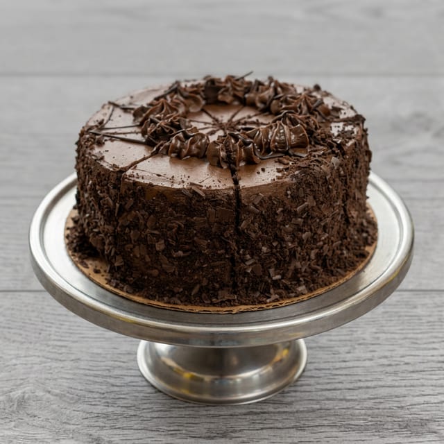 Double Chocolate Fudge Cake.