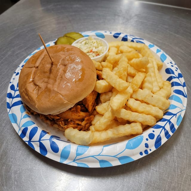 Pulled BBQ Chicken Sandwich.