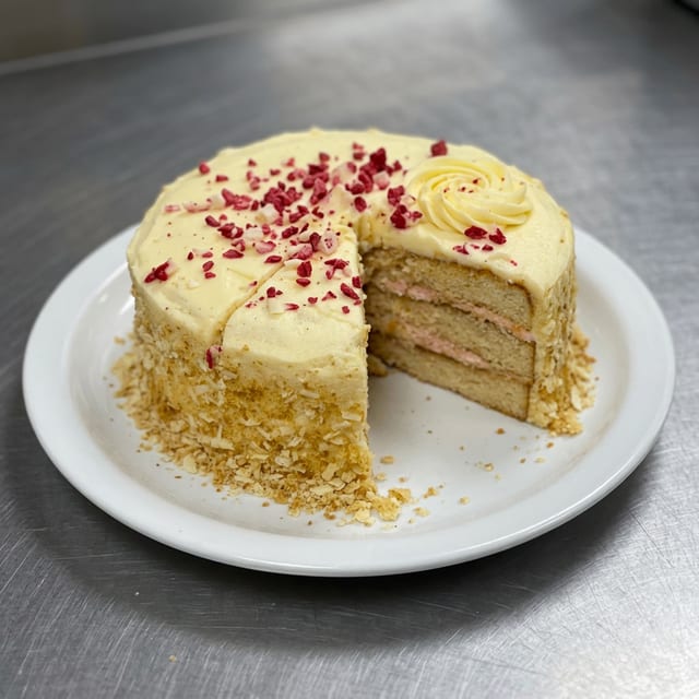 Raspberry Cream Cheese Cake.