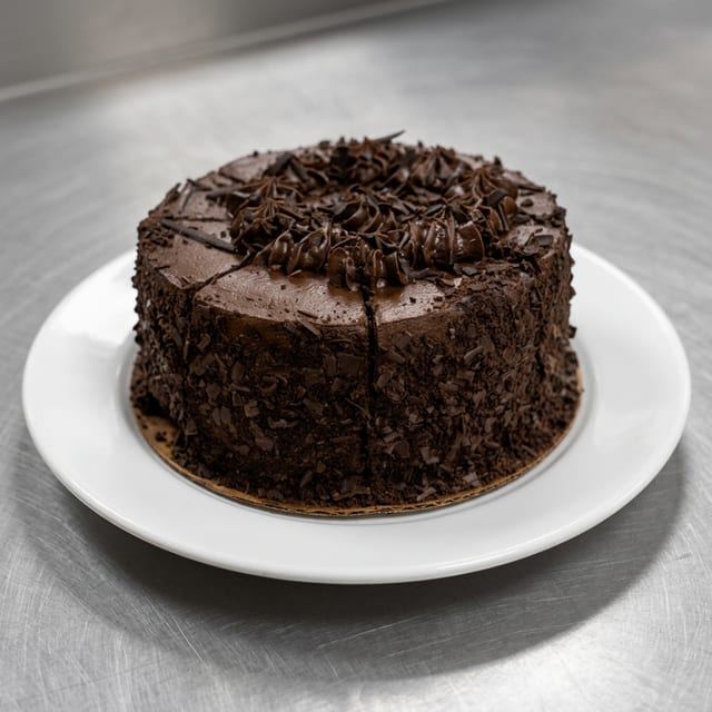 Double Chocolate Fudge Cake.