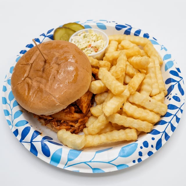 Pulled BBQ Chicken Sandwich Combo.