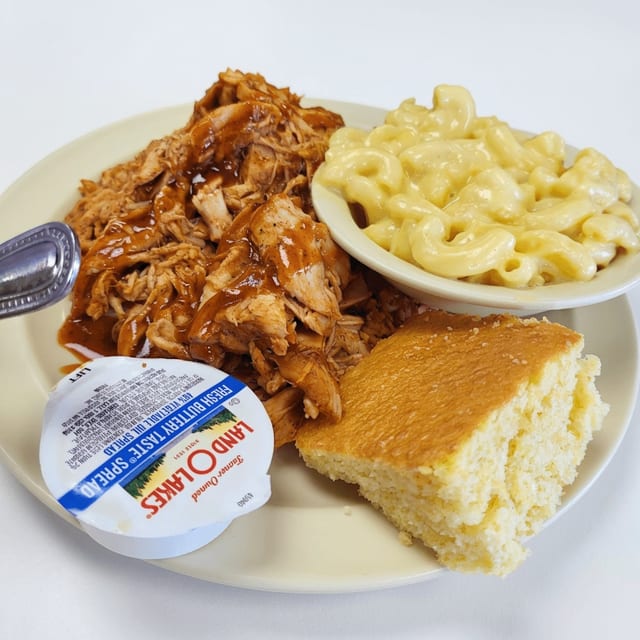 Pulled BBQ Chicken Platter.