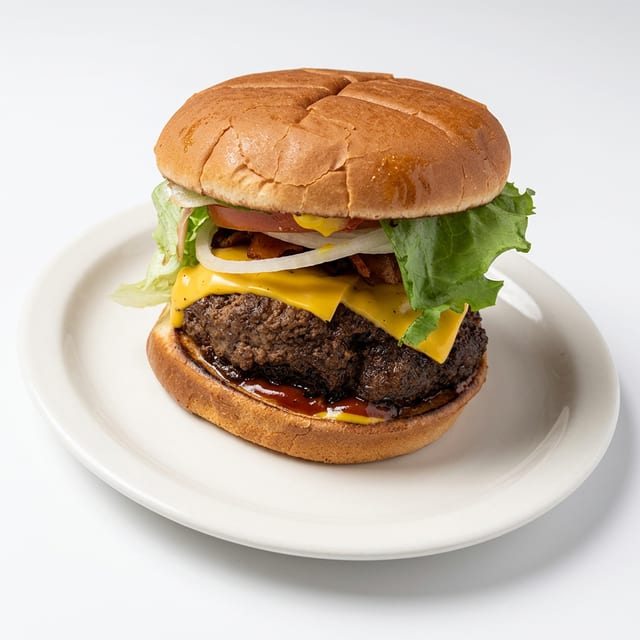 Grilled Famous PG Hamburger.