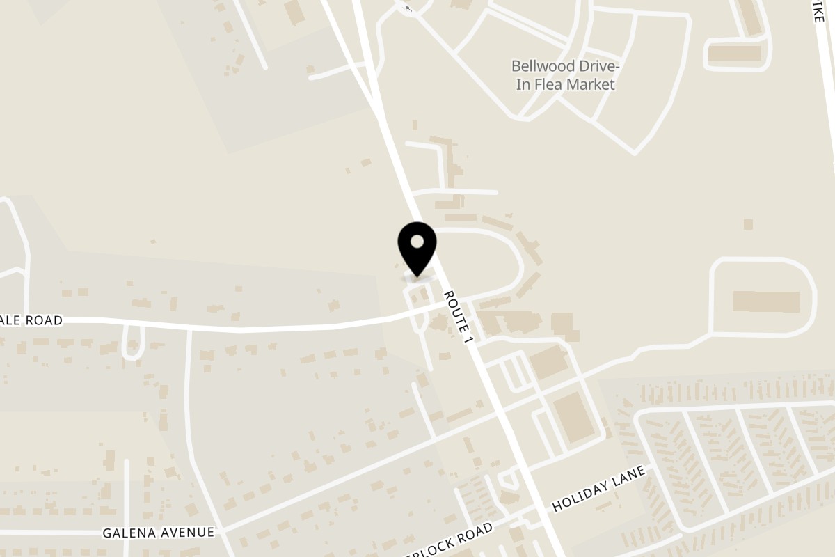Map showing the location of Prince George Family BBQ Richmond on 9410 Jefferson Davis Highway in Richmond